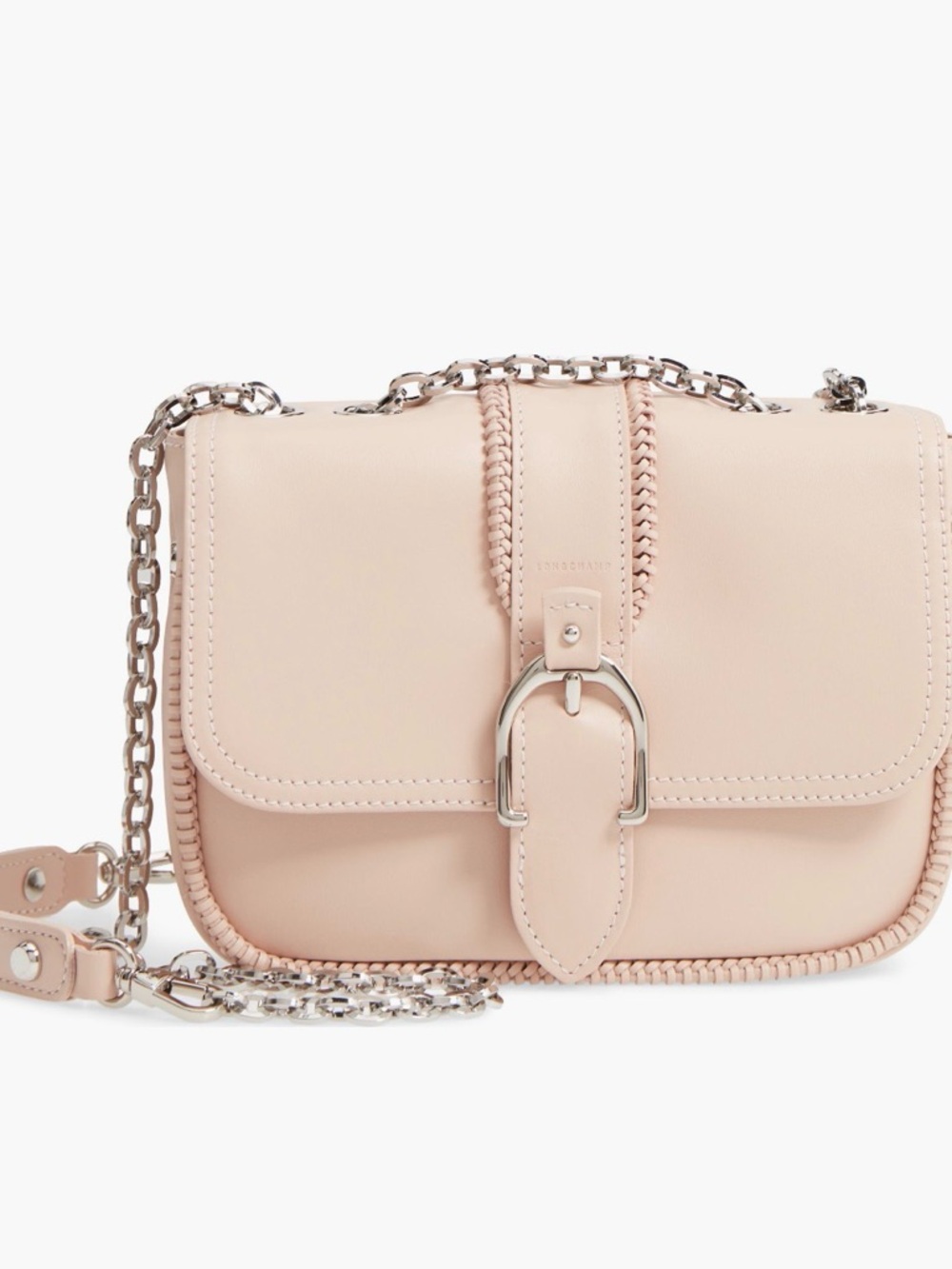 Longchamp Powder Pink Amazone Leather Crossbody Bag NWT